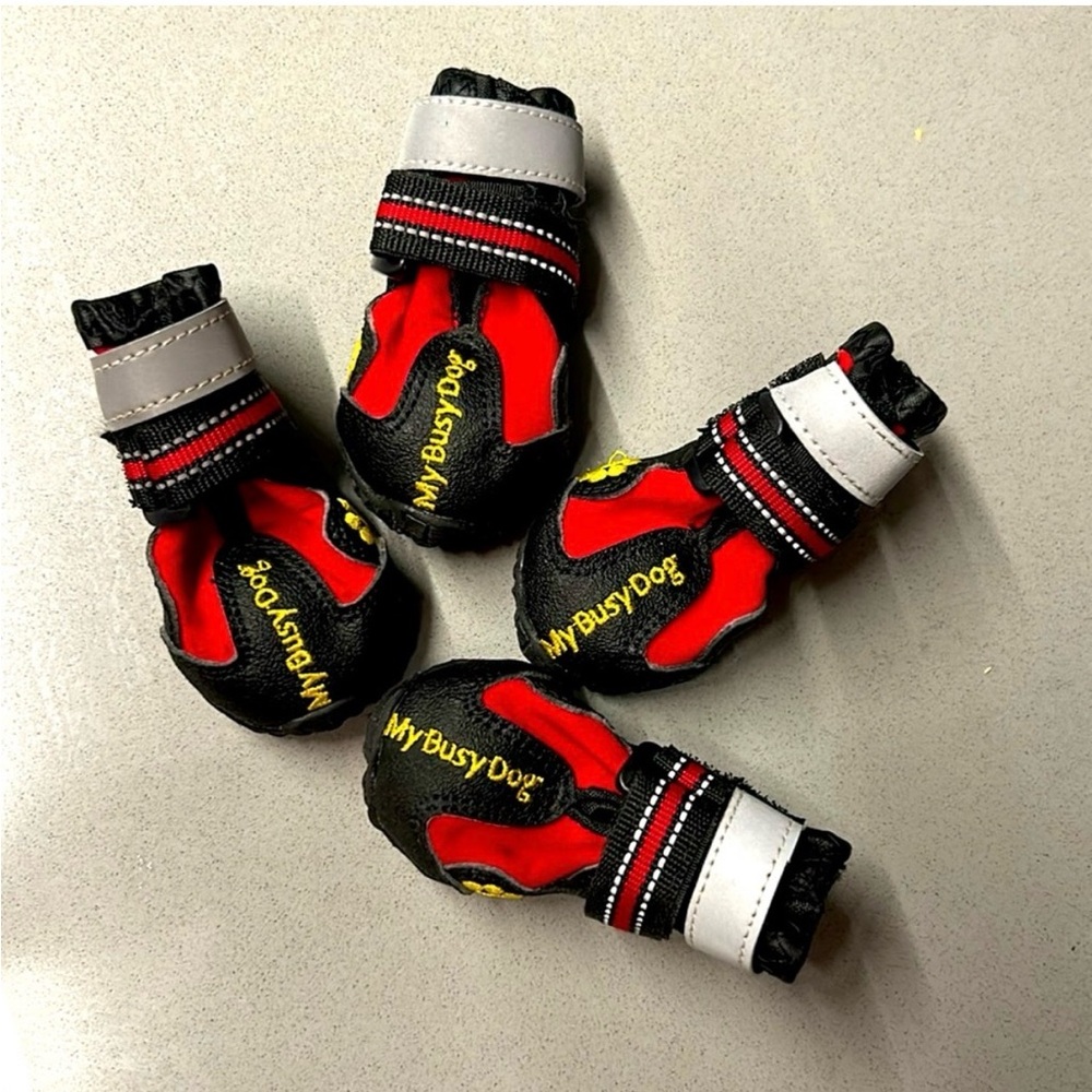Red and Black Dog Boots